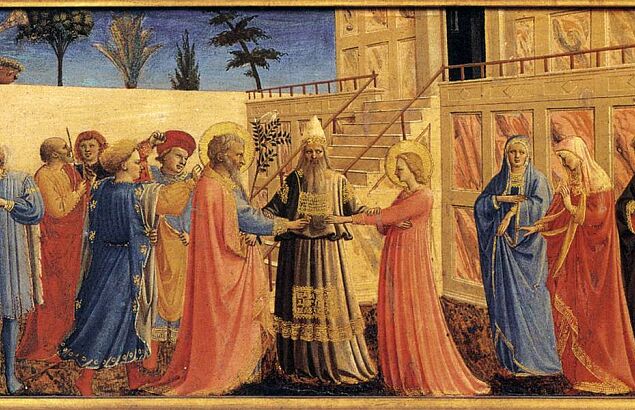 Zaślubiny Maryi i Józefa - Fra Angelico, Public domain, via Wikimedia Commons