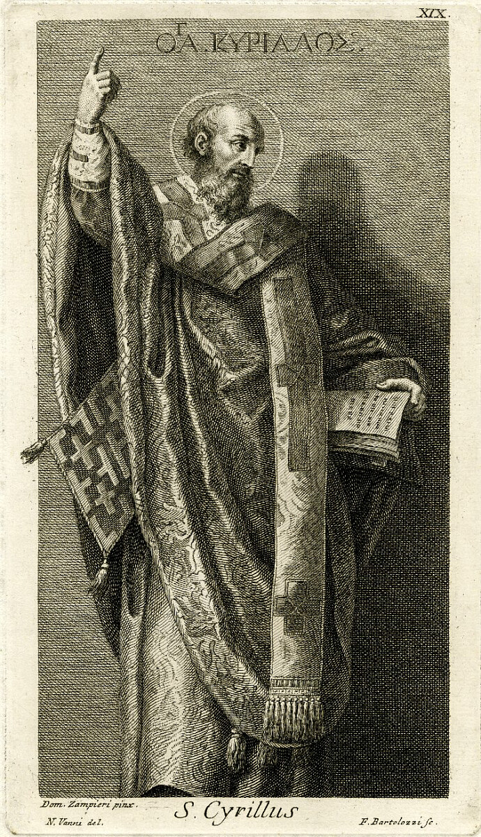 Św. Cyryl Jerozolimski - Francesco Bartolozzi, Public domain, via Wikimedia Commons