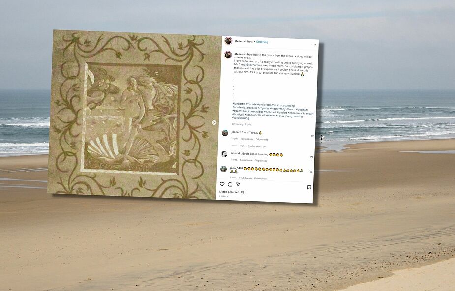 Na francuskiej plaży artyści stworzyli „Narodziny Wenus” Botticellego