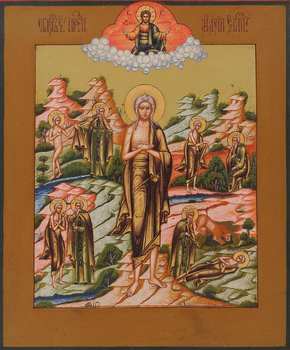 Ikona św. Marii Egipcjanki - RUSSIAN (MSTERA), Public domain, via Wikimedia Commons