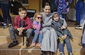 Aktorka Angelina Jolie spotkała się we Lwowie z uchodźcami