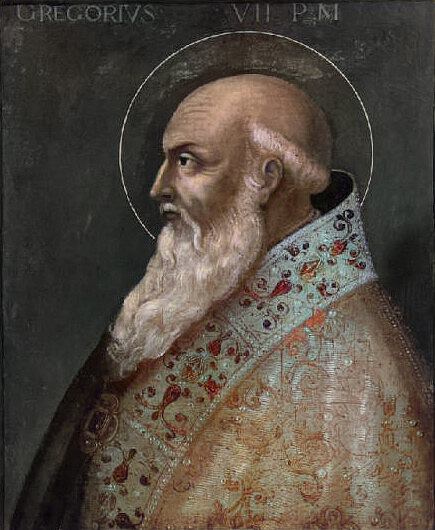 Św. Grzegorz VII - Unidentified painterlabel QS, Public domain, via Wikimedia Commons
