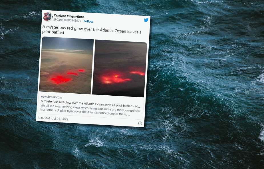 Niebywałe zjawisko nad Oceanem Atlantyckim. Czym jest to czerwone światło?