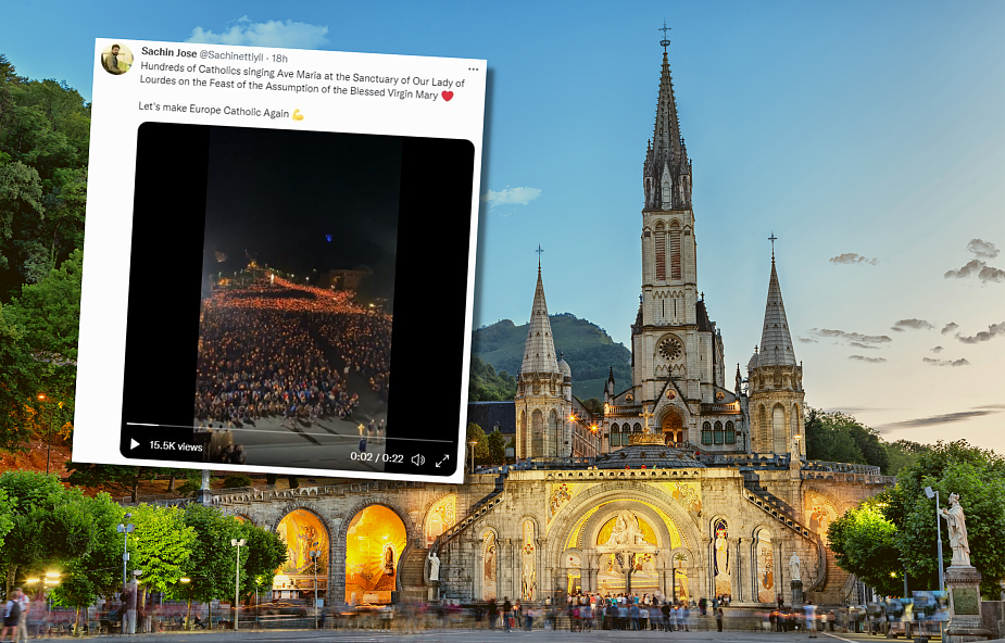 Tysiące wiernych w Lourdes śpiewa „Ave Maria”. Koniecznie tego posłuchaj