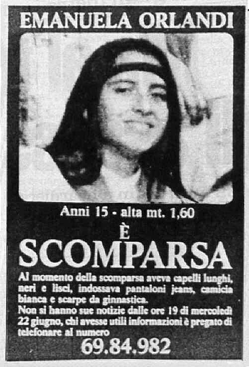 Plakat z poszukiwań Emanueli Orlandi (fot. domena publiczna)
