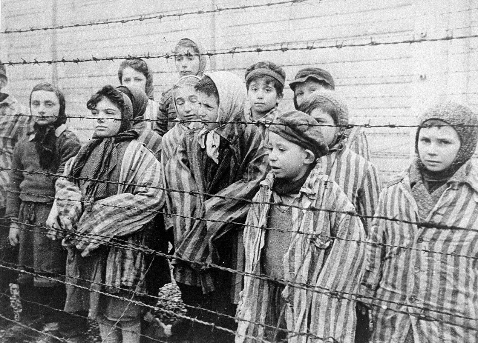 Dzieci, które przeżyły horror Auschwitz w czasie wyzwolenia obozu - Alexander Voronzow and others, Public domain, via Wikimedia Commons