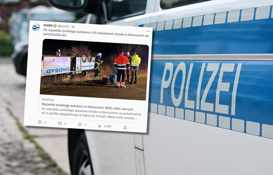 [PILNE] Wypadek polskiego autokaru w Niemczech. Ponad 30 osób rannych